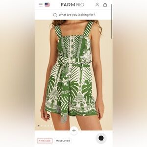 Farm rio off-white macaw elegance romper